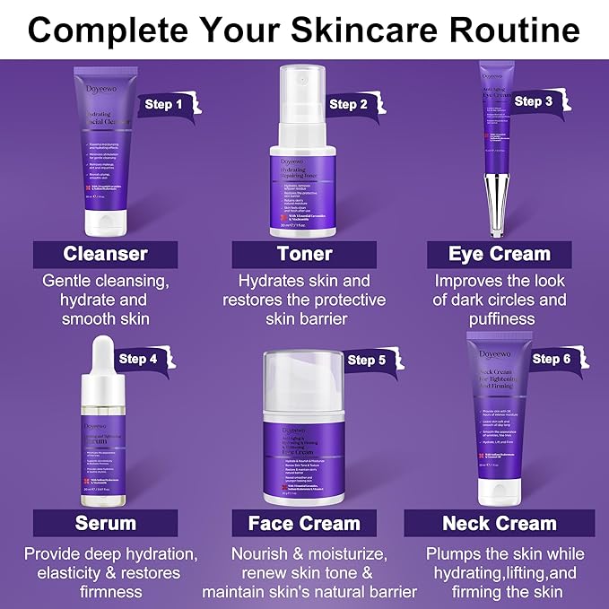 Skin Care Set,Professional Tighten Lift Firm Skincare for Women Teens Teenage Girl,Hydrate Anti-Aging Facial Skin Care Routine Kit,Travel Skincare Gift Set,Wife Mom Womens Gifts for Christmas Birthday