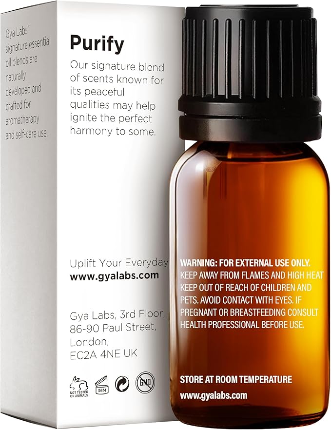 Gya Labs Purify Essential Oil Blend for Diffuser & Skin - Fresh & Cleansing Scent for Aromatherapy, Air Freshener (0.34 fl oz)