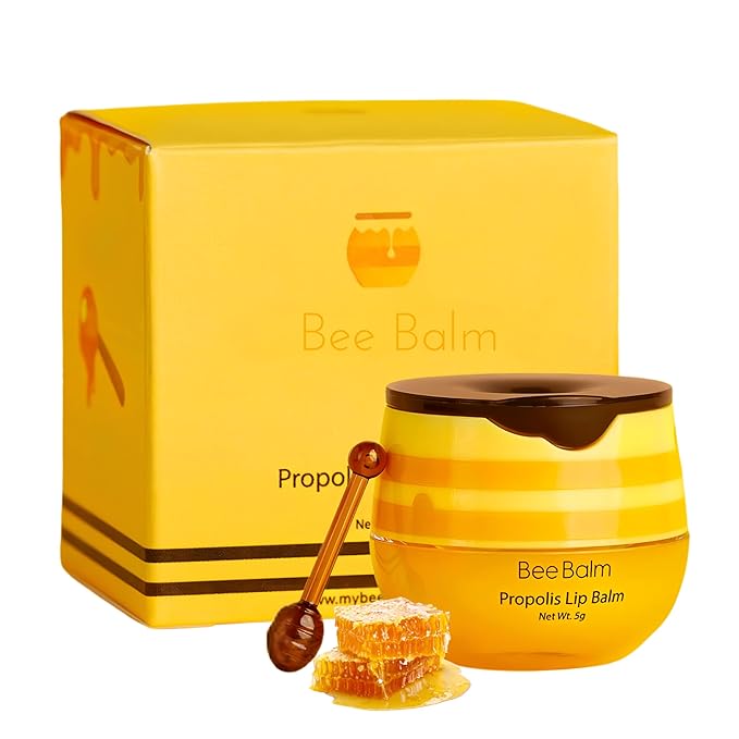 Original My Bee Balm Lip Balm - Propolis Hydrating Balm Honey Pot for Dry, Chapped & Cracked Lips with Propolis, Honey & Vitamin E - Soften, Smooth & Reduce Lip Lines