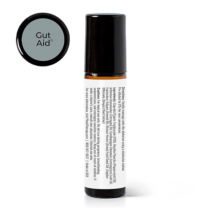 Plant Therapy Gut Aid Essential Oil Blend Roll-On 10 mL (1/3 oz) 100% Pure, Pre-Diluted Roll-On, Natural Aromatherapy