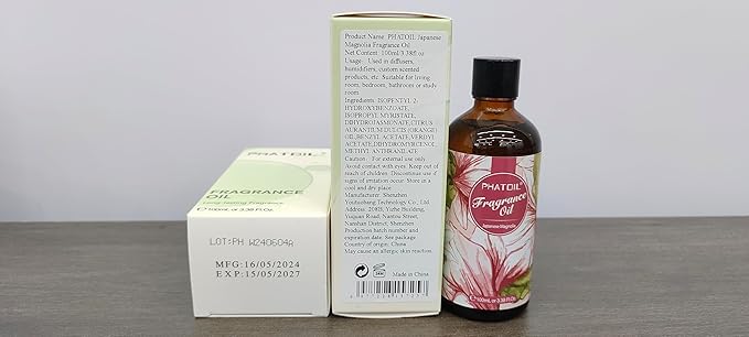 3.38FL.OZ Japanese Magnolia Fragrance Oils for Aromatherapy, Essential Oils for Diffusers for Home, Perfect for Diffuser, DIY Candle and Soap Making, DIY Scented Products - 100ml