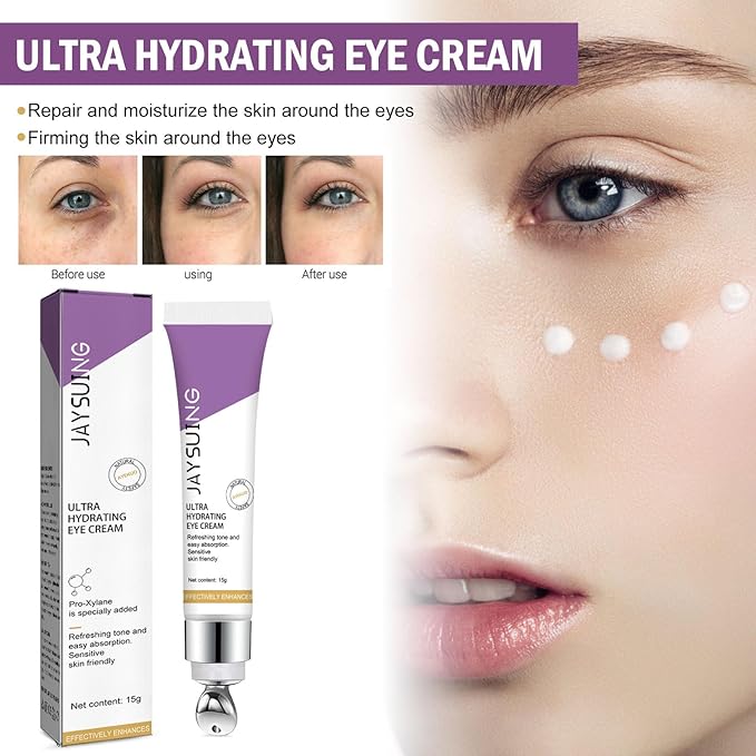 Eye Serum Under Eye Cream, Dark Circle and Puffiness Treatment - Hydrating Eye Cream for Wrinkles, Reduce Fine Lines, Bags Under Eyes