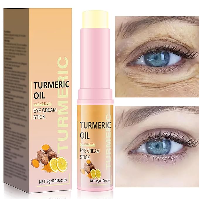 Turmeric Retinol Eye Stick, Turmeric Booster Eye Cream, Anti Aging and Hydrating Under Eye Cream for Dark Circles Puffiness Fine Lines Eye Bags 0.1 Oz