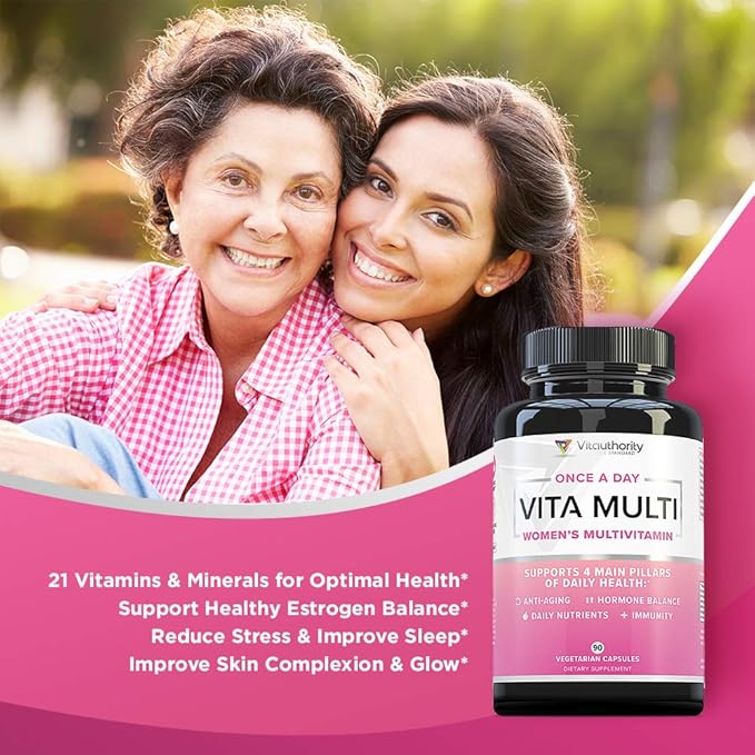 Multivitamin for Women Women’s Daily Multi-Vitamin Supplement with DIM, Iodine, Ashwagandha Supports Youthful Complexion, Healthy Cortisol and Estrogen Balance 30 Day Supply