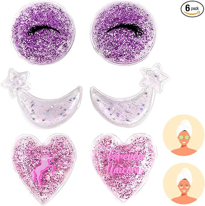 Gel Eye Ice Pack, Cooling Eye Pad, Cooling Eye Masks Hot & Cold Treatment for Eye Strain, Eye Swelling, Eye Redness, Puffy Eyes, Dark Circles, Smooth Fine Lines, and Eye Recover Surgery. 6 PCS