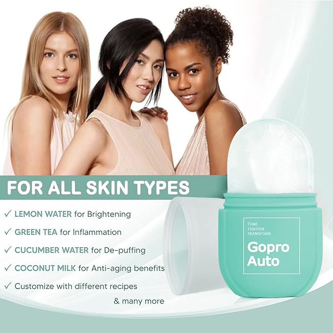 Cube Ice Roller for Face, Ice Facial Roller for Eyes Neck Naturally Tone and Tighten Skin, De-puff Eye Bags, Add a Healthy Glow Cryotherapy Enhance Skin Elasticity (sky blue)