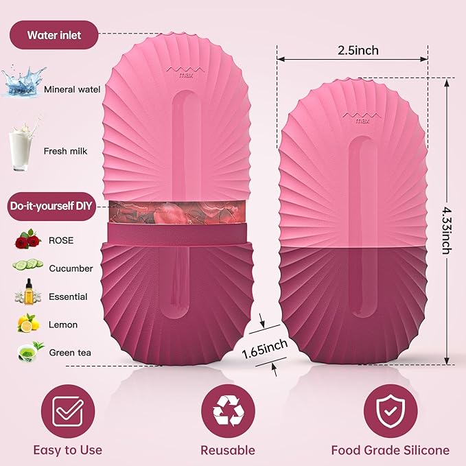 Ice Face Roller, Ice Cube Roller for Face,Facial Beauty Ice Roller Skin Care Tools,De-Puff Eye Bags, Reduce Migraine Pain(Red)