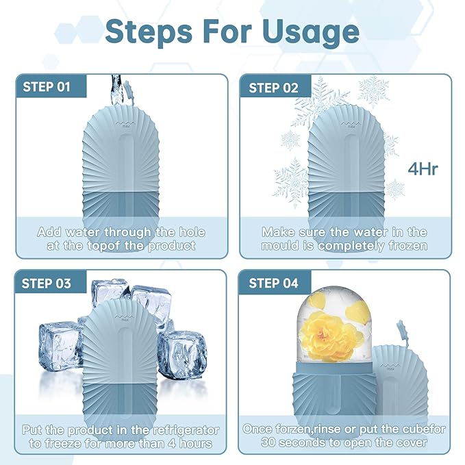 Ice Face Roller, Ice Cube Roller for Face,Facial Beauty Ice Roller Skin Care Tools,De-Puff Eye Bags, Reduce Migraine Pain(Blue)