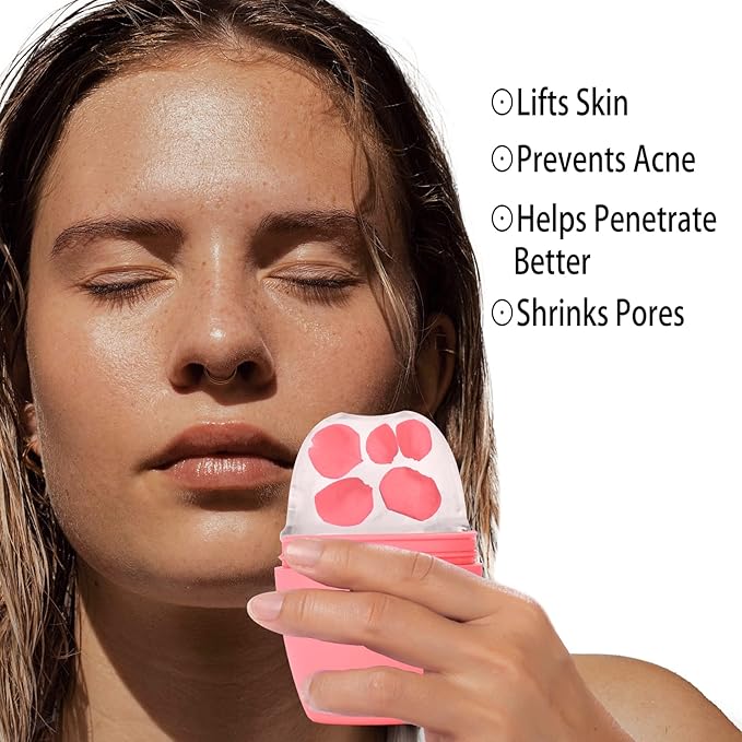 Ice Face Roller, Recula Silicone Ice Roller for Face to Tighten and Lift skin, Face & Eye Puffiness Relief, Reusable Facial Ice Mold for Neck to Enhance Natural Glow, Skin Care for Women Beauty