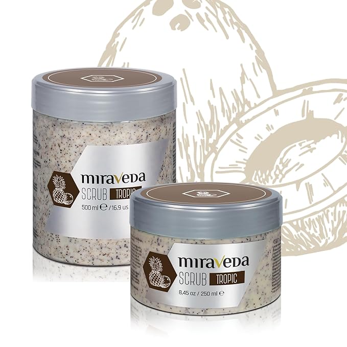 Miraveda by Italwax Tropic Scrub - 250ml - With exfoliating coconut shell particles – Ideal for the whole body