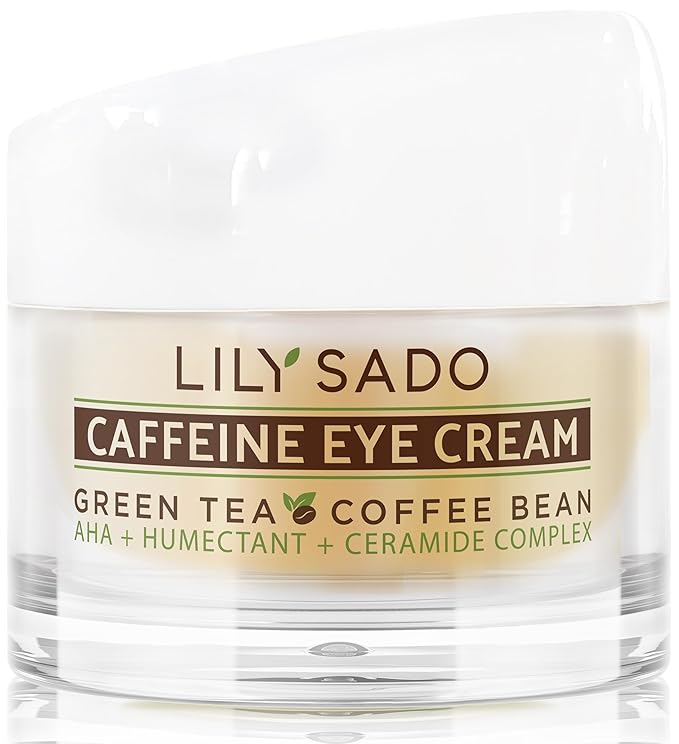 LILY SADO TEA+C™ Coffee & Matcha Caffeine EYE CREAM - Anti-aging Vegan Natural Eye Repair Moisturizer Lotion w Arabica Coffee Beans + Green Tea - Prevents Undereye Wrinkles, Puffiness, Dark Circles