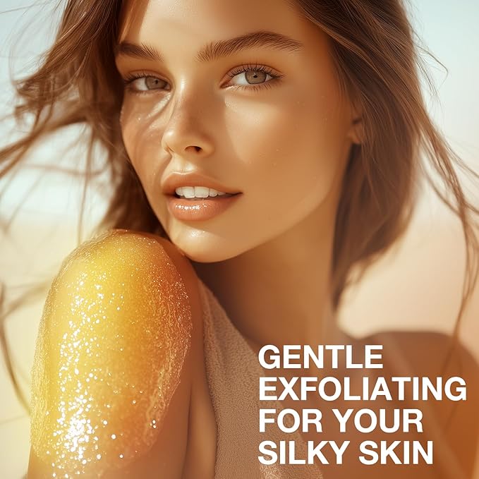 Turmeric Body Scrub, Turmeric Scrub for Private Area, Sugar Scrub for Body, Exfoliating Body Scrub for Smooth and Moisturized Skin, Natural Gifts for Women, 9.52oz