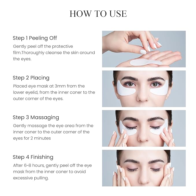 O2M Oxygen Eye Mask for All Night Repair -Under Eye Gel Patches, 8 Hours Oxygen Treatment-Reduce Wrinkles, Eye Bags, Puffiness, Dark Circles -Skin Care Products(6 Pairs