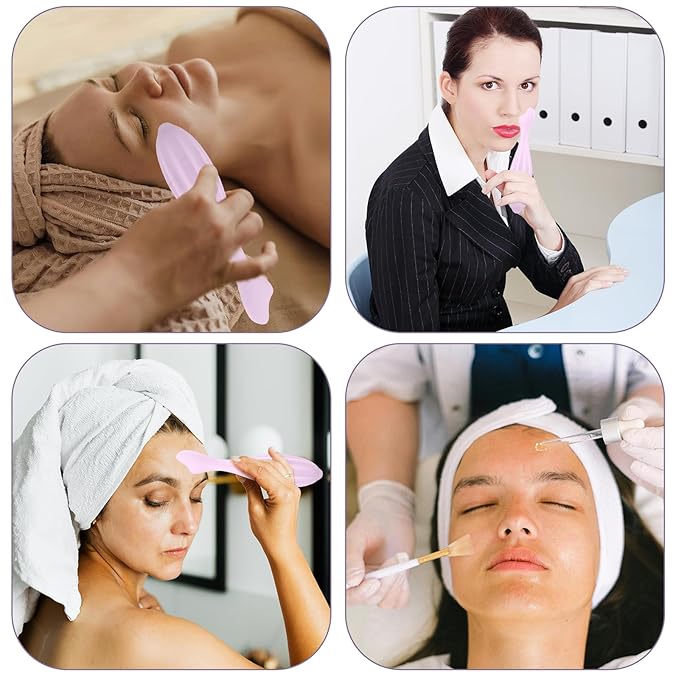 2pcs Face Massage Rollers, 6.99x1.1x0.43in Silicone Facial Rollers Reliable Face Massager Tool Face Skin Care Face Guasha Stick Body Gua Sha Relax for Women(Pink,Purple)