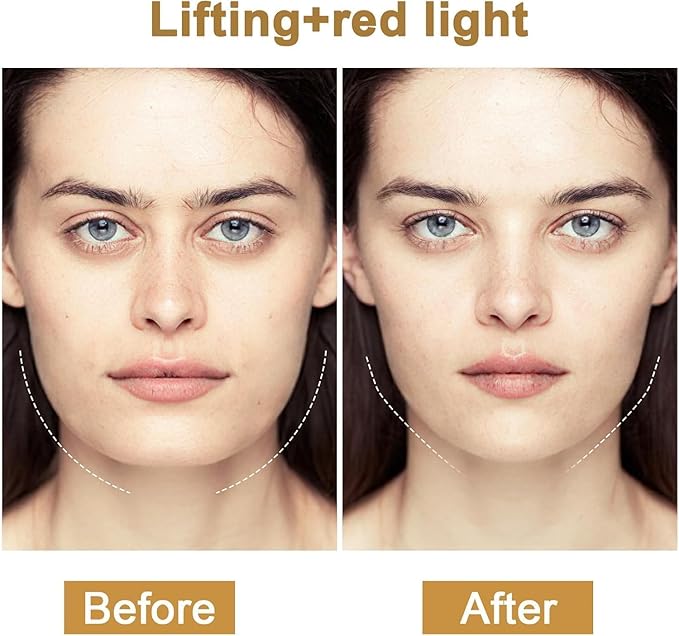 Facial Device, 7-in-1 Compact Face Massager, Portable Facial Kit with Red Light for Skin Care, Waterproof Facial Roller Massager with Cleaning Function