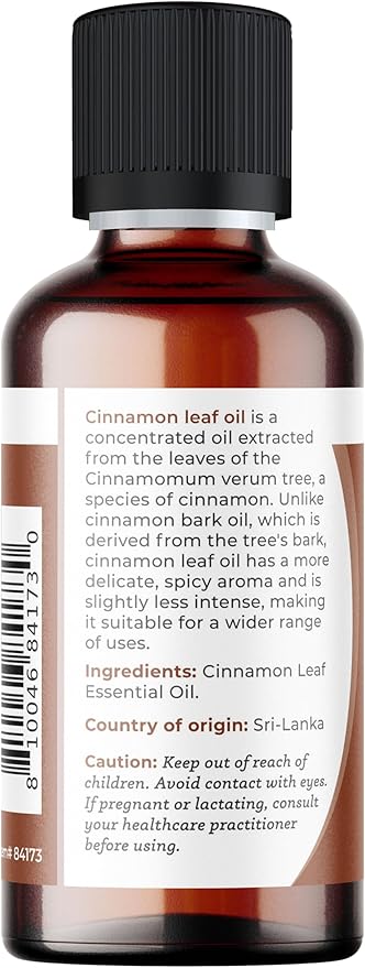 Viva Doria Cinnamon Leaf Essential Oil, 100% Pure, Natural Cinnamon Essential Oil, Undiluted, for Aromatherapy | Food Grade, 30 mL (1 Fluid Ounce)