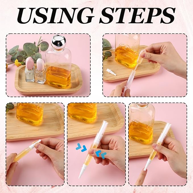 3 Ml Nail Oil Pen Cuticle Oil Pen Empty Transparent Twist Pens with Brush Tip Clear Dispenser Lip Gloss Tubes Brush Cosmetic Container Applicators for Nail Oil Eyelash Growth Liquid (5 Pack)