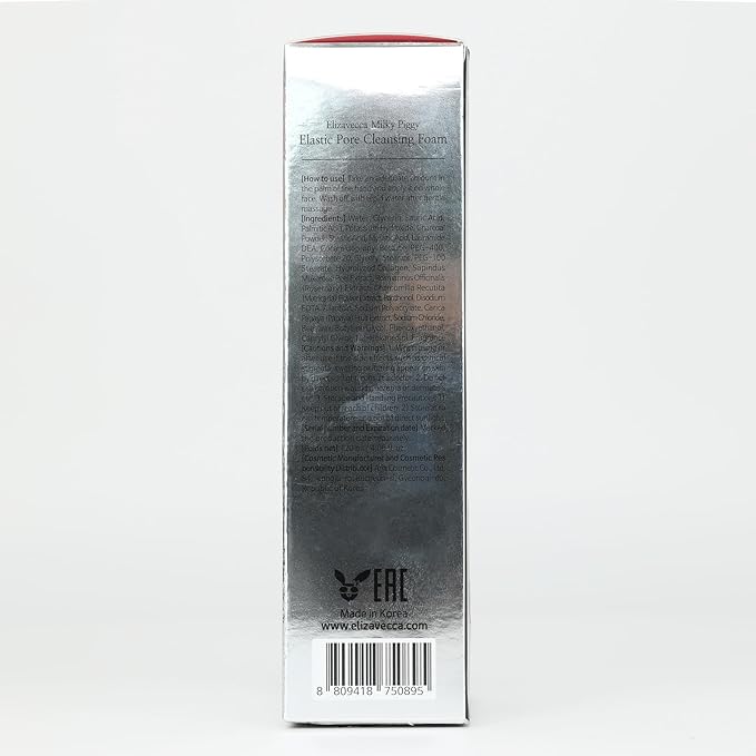 Elizavecca Milky Piggy Elastic Pore Charcoal 5% Cleansing Foam 120ml | black mask face pack | charcoal cleansing | wash off face wash | Not Tested on Animals, No Parabens