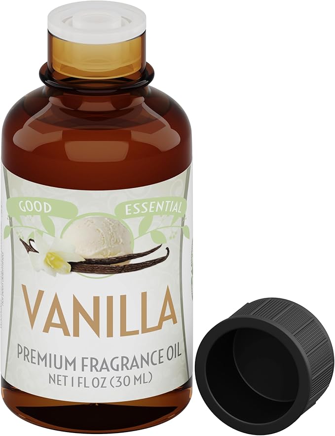 Good Essential Professional Vanilla Fragrance Oil 30 ml (1 fl oz) for Soaps, Lotions, Perfume, Body Butter, Diffuser, Candle Making