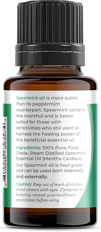 Viva Doria Spearmint Essential Oil, 100% Pure, Natural Spearmint Essential Oil, Undiluted, for Aromatherapy | Food Grade, 15 mL (0.5 Fluid Ounce)