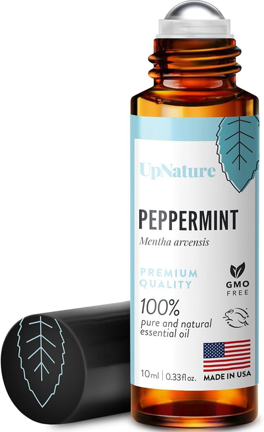UpNature Peppermint Essential Oil Roll On - Natural Nausea Morning Sickness Relief for Pregnant Women - Pregnancy Must Haves Rollerball Roller
