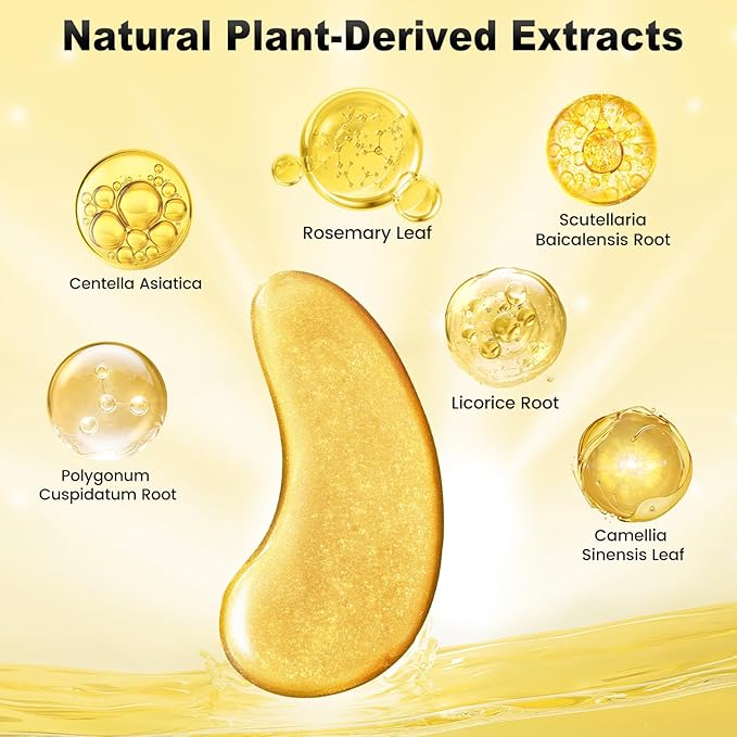 Under Eye Patches (25 Pairs) - 24K Gold Eye Masks Enriched with Abundant Collagen | Diminish Dark Circles and Puffiness | Anti-Aging, Smooth Fine Line, Nourish Skin - Gifts for Women Skin Care