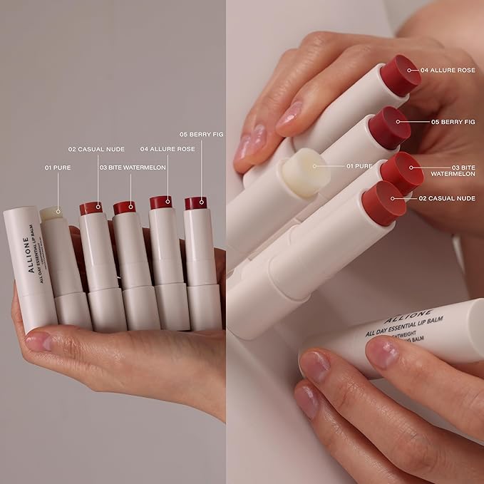 All Day Essential Tinted Lip Balm 03 Bite Watermelon | Natural Gloss Finish, Moisturizing Lip Care, Deep Nourishing Plant-Based Chapstick, Hydrating Lip Butter for Dry Cracked Chapped Lips