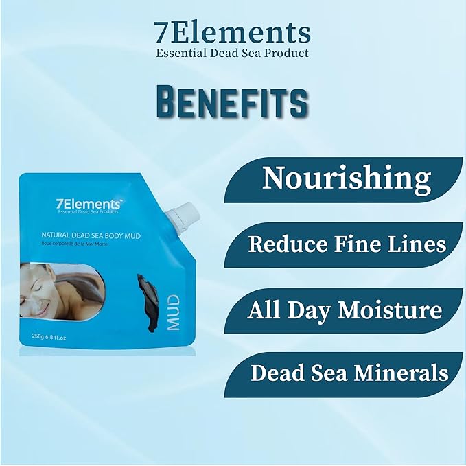 Dead Sea Mud Mask For Body - Spa Quality Pore Reducer for Acne, Blackheads, and Oily Body Skin - All Natural Anti Aging Skincare for Men & Women - Best Body Cleansing Clay Mask - 8.8fl oz
