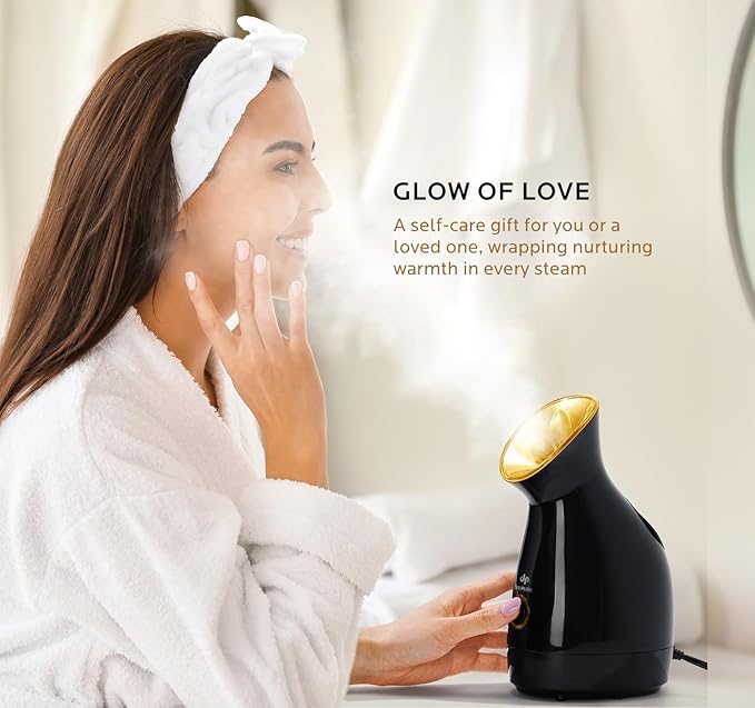 Nano Ionic Facial Steamer- Professional Smart Face Steamer Machine, Hot Mist Hydrating Moisturizing Skin Unclogs Pores Humidifier for Women Men Face Sauna Home Spa Quality(Green)