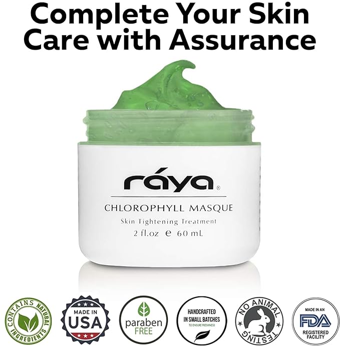 Raya Chlorophyll Masque (607) | Tightening Facial Treatment Mask for All Skin | Reduces Fine Lines and Wrinkles | Skin Tightening Mask for Face Skin Care | Face Masks Skincare