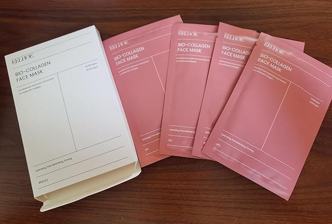 BIO COLLAGEN-Hydrating Bio Collagen Face Mask for Deep Pore Care and Skin Firming – Korean Skincare Sheet Mask Glow Youthful.