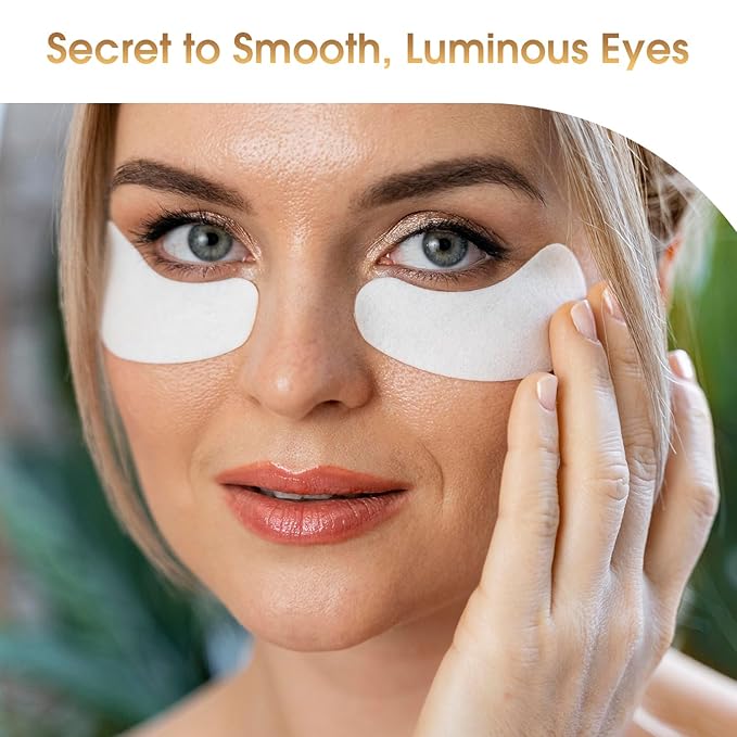 Under Eye Patches with Vitamin C & E - Dermatologist Tested Korean Eye Gel Patches for Puffy Eyes and Dark Circles - Hydrating Eye Gel Patches - Brightening Depuff Eye Patches - 5 Pairs