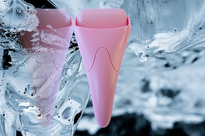 Ancloy Ice Roller for Face, Eyes, and Body, Reduce Puffiness, Pain Relief, Massage Roller for Muscle Tension, Facial and Body Skin Care Tool., for Women, Men, Kids, Gift (Pink)
