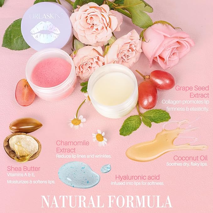 Lip Mask & Lip Scrubber Exfoliator Lip Sleeping Mask Overnight for Dark Lips to Lighten Moisturizer Lip Butter Balm for Dry Chapped Cracked Peel Lips Skin Care(Mint Flavor)