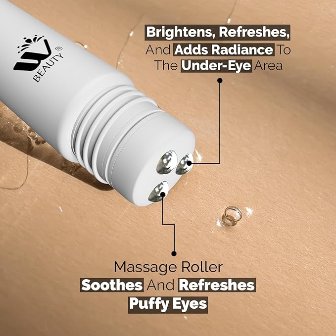 Eye Cream with Metal Roller | Anti-Aging Eye Treatment for Dark Circles, Puffiness & Wrinkles | Hyaluronic Acid, Retinol & Niacinamide | Hydrating & Cooling Under Eye Cream | 20ml