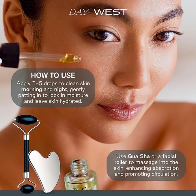 Hydrating Face Oil for Women, 30ml Rosehip and Squalane Oil for Face for Smooth and Sensitive Skin, Moisturizing and Hydrating Vitamin C, Natural Oils, Essential Oils for Skin Care and Gua Sha Use