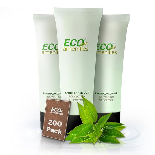 Eco Amenities Travel Size Lotion Bulk - 200 Pack, 30ml (1 fl oz) Tubes - Delight Guests with Refreshing Mini Hand Lotion Travel Size Toiletries - Individually Packed for AirBnBs, Hotels, Gyms, Spas