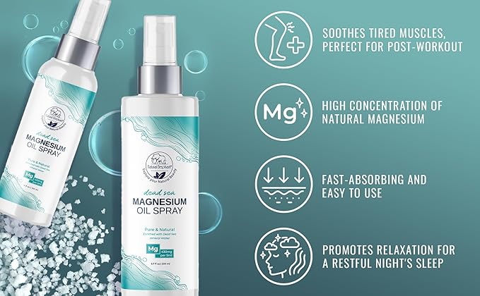 Natural Elephant Dead Sea Magnesium Oil Spray for Topical Use | 100% Pure | 6.7 fl oz (200ml) | Promotes Relaxation and Well-Being