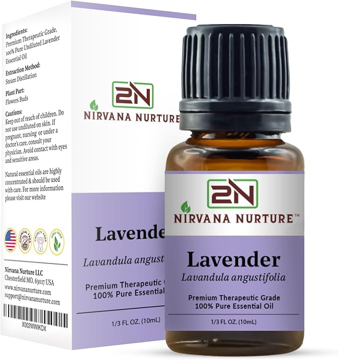 Lavender Essential Oil 100% Pure Premium Therapeutic Grade, Undiluted - Aromatherapy Diffuser for Calm and Relaxation, Skin Care, Hair Care