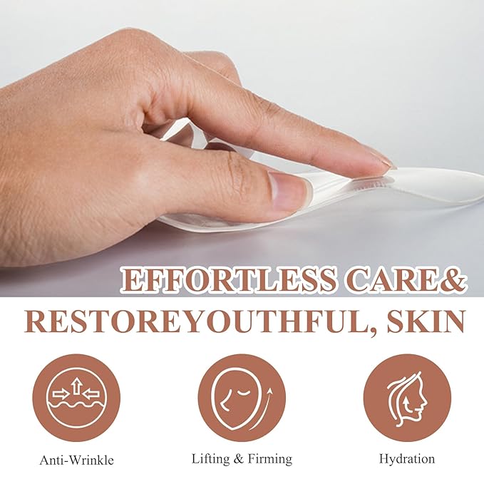 32 PCS Face Wrinkle Patches, Wrinkle Patches for Face Overnight, Silicone Face Lifting Tapes, Reduce Fine Lines Suitable for Forehead Under Eyes Cheeks Chin