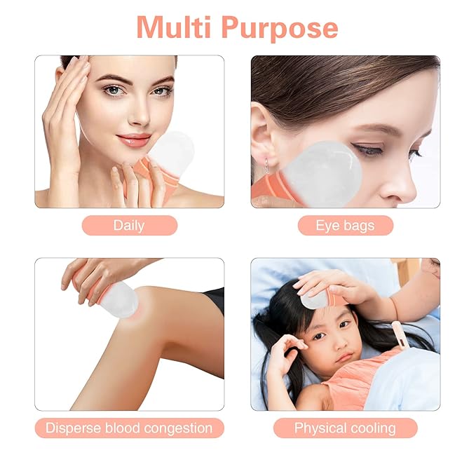 Ice Face Roller, Ice Roller for Face and Eye,Puffiness Relief,Face Roller Skin Care,Naturally Tone and Tighten Skin,Silicone Facial Massage Ice Mold,Reusable Face Massage,Ice Mold for Face Beauty Gift for Women (Pink)