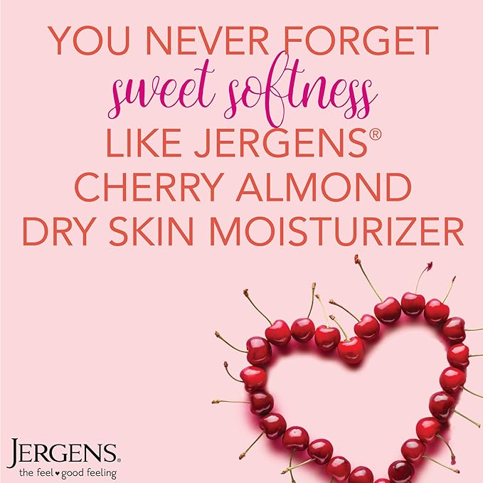 Jergens Original Scent Dry Skin Body Lotion, Hand and Body Moisturizer, Cherry Almond Essence, Dermatologist Tested, 32 Oz, Pack of 6