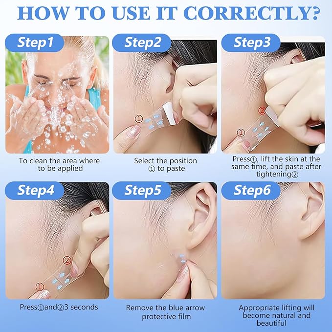 128 PCS Face Tape Lifting Invisible, Facel Lift Tape For Face Invisible Patch, Instant Face Tape for Jowls, Makeup Skin Face Lifting Tools For Double Chin Tape