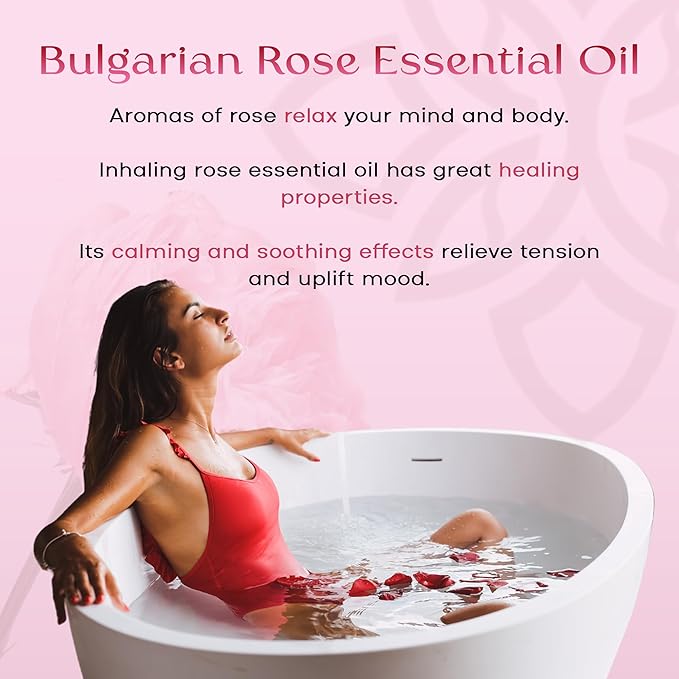 SAFA Rosé Organic Rose Oil Perfume Roller | Bulgarian Damask & Indian Rose Petals | 10 mL Fragrance Oil for Women & Men | Non-Toxic, Alcohol-Free, Natural Perfume Oil Roll-On