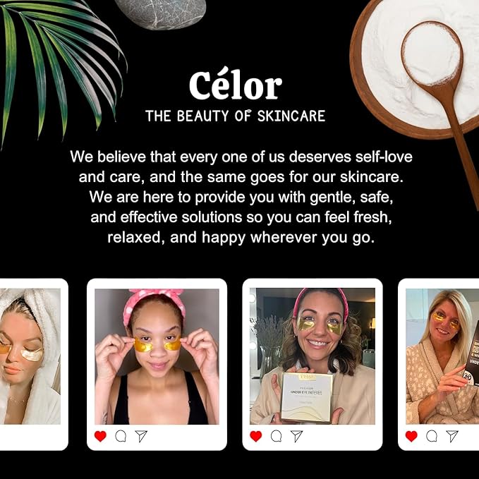 CÉLOR Under Eye Patches for Puffy Eyes and Dark Circles (32 Pairs) with Amino Acid & Collagen - Under Eye Masks Great for Bachelorette Party Favors, Swag Bag Stuffers, Spa Gifts for Women