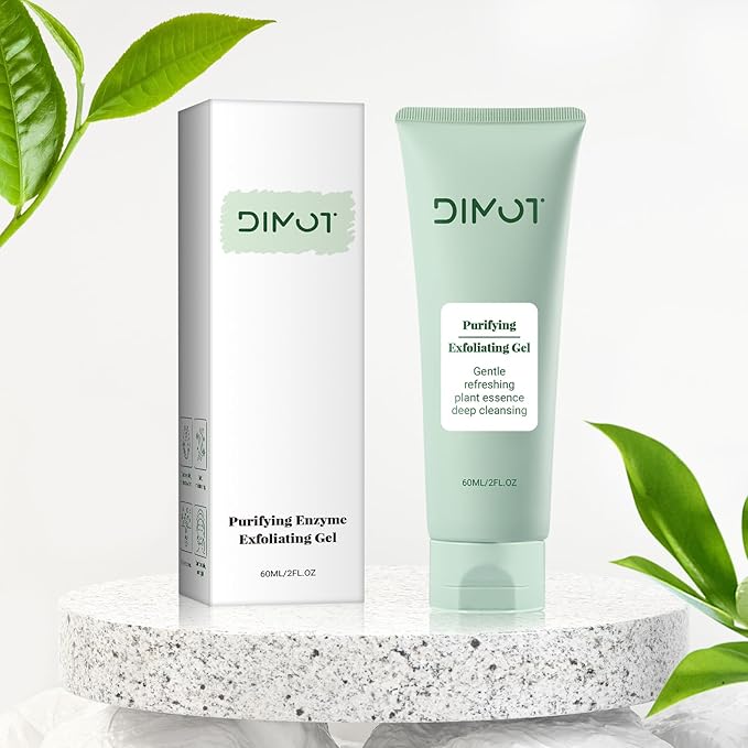 Purifying Exfoliating Gel, Facial Exfoliator Cleanser, Exfoliating Face Scrub with Aloe Vera Gel,Gentle Exfoliator Facial Cleanser for All Skin Types, Skin Care Set for Men & Women (Green, 2pc)