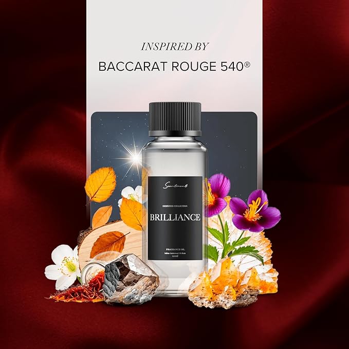 Brilliance Designer Collection Diffuser Oils | Aromatherapy Home Fragrance | Luxurious Scent with Notes of Saffron, Amberwood, Fir Resin (50 mL)