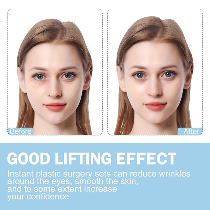 Eye Lift Tape, Ultra-thin Invisible Eye Tape for Crow's Feet, Instant Eye Lift Sticker, Wrinkle reducer (2pcs Elastic Bands +10pcs Replacement Tapes)