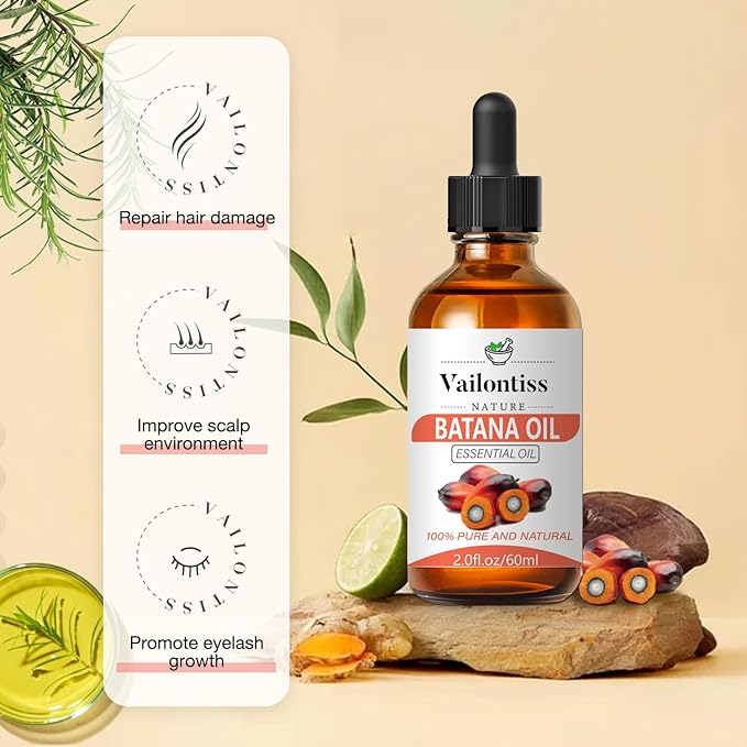 Batana Oil, Batana Oil for Hair Growth, Strengthens Hair, Massages Skin, Suitable for All Hair Types and Skin Types (Batana Oil, 2 Fl Oz)