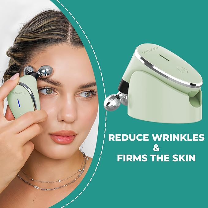 Microcurrent Facial Device - 6 in 1 Advanced Face Microcurrent Device - Rejuvenating Facial Microcurrent Device Anti-Aging Microcurrent Facial Devices Boost Skin Care Products Absorption (Light Green)